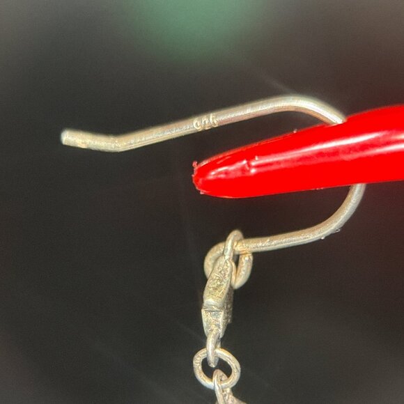 925 Brown Stone/Cz Dangle Earrings - Picture 5 of 7